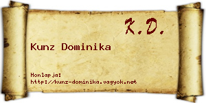 Kunz Dominika névjegykártya